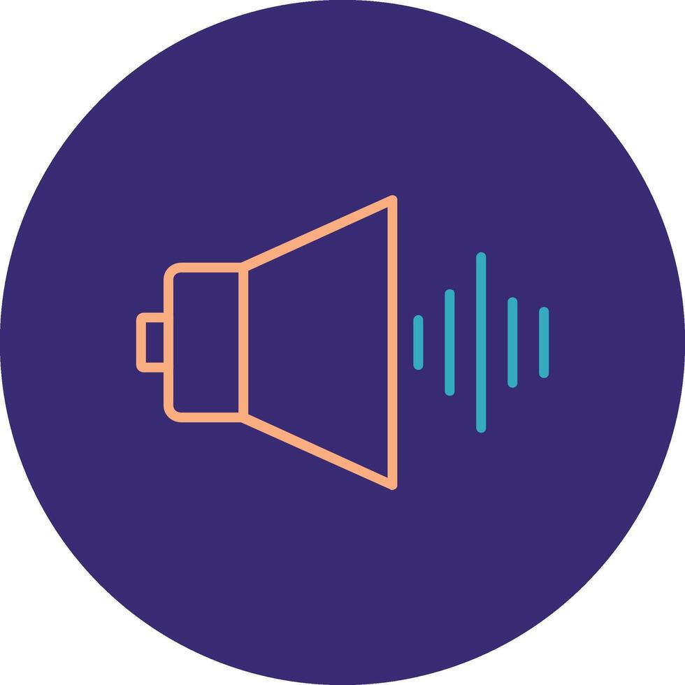 Audio Line Two Color Circle Icon vector