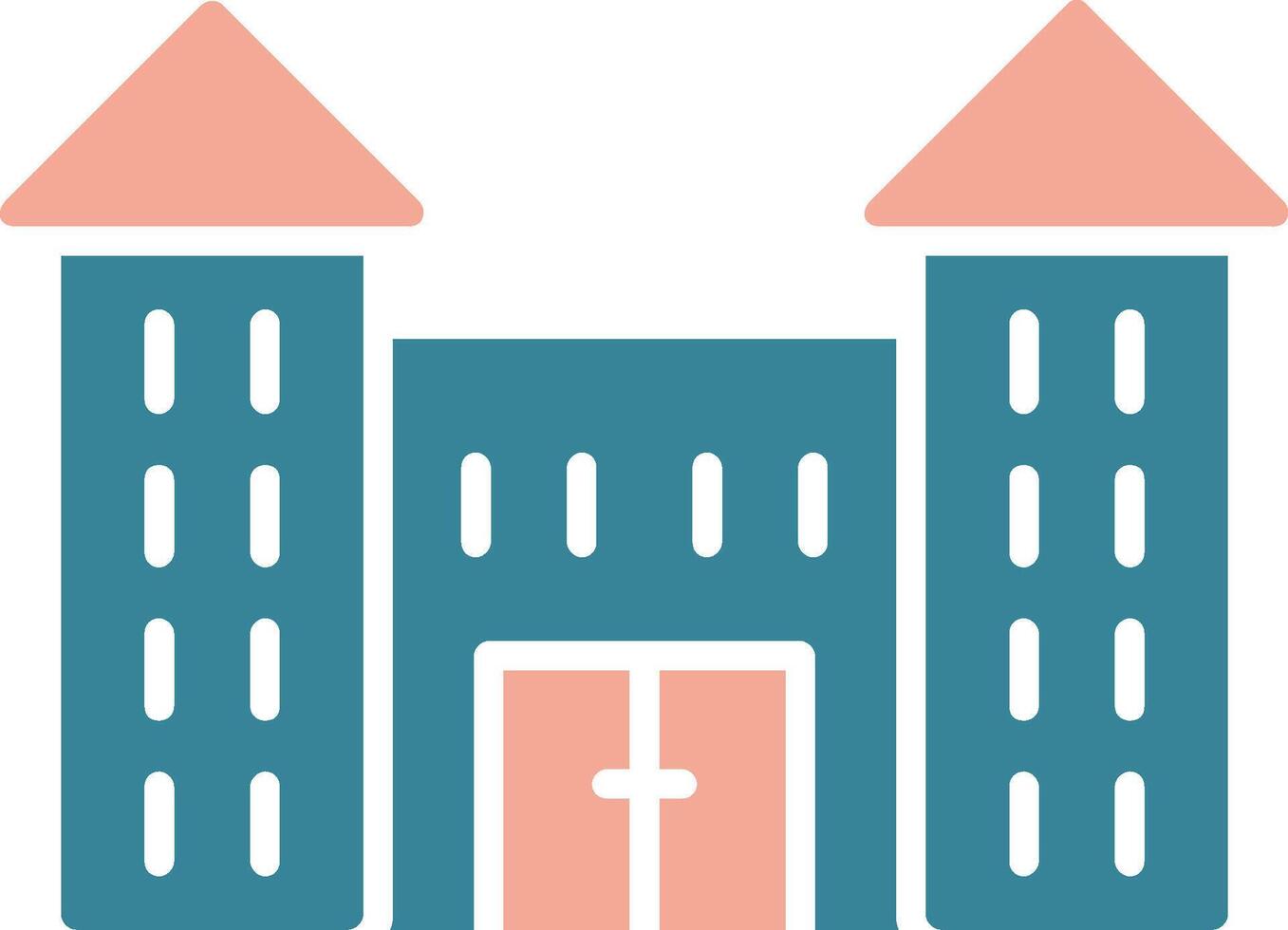 Victorian House Glyph Two Color Icon vector