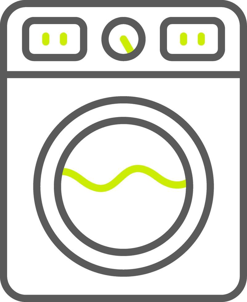 Washing Machine Line Two Color Icon vector