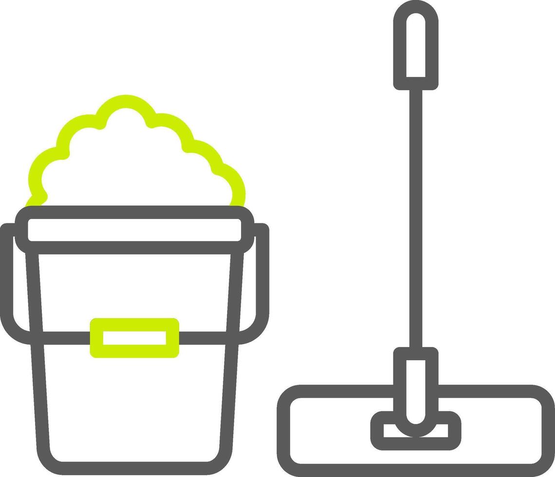 Mop Line Two Color Icon vector