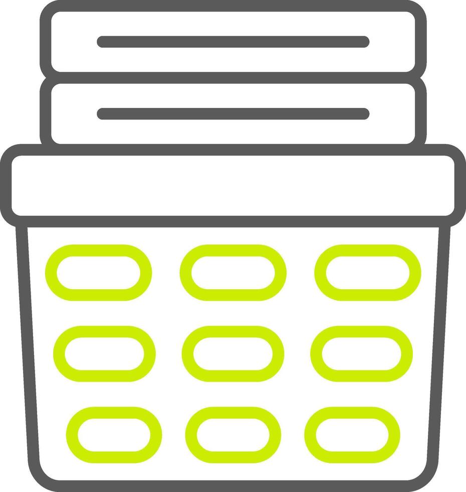 Laundry Basket Line Two Color Icon vector