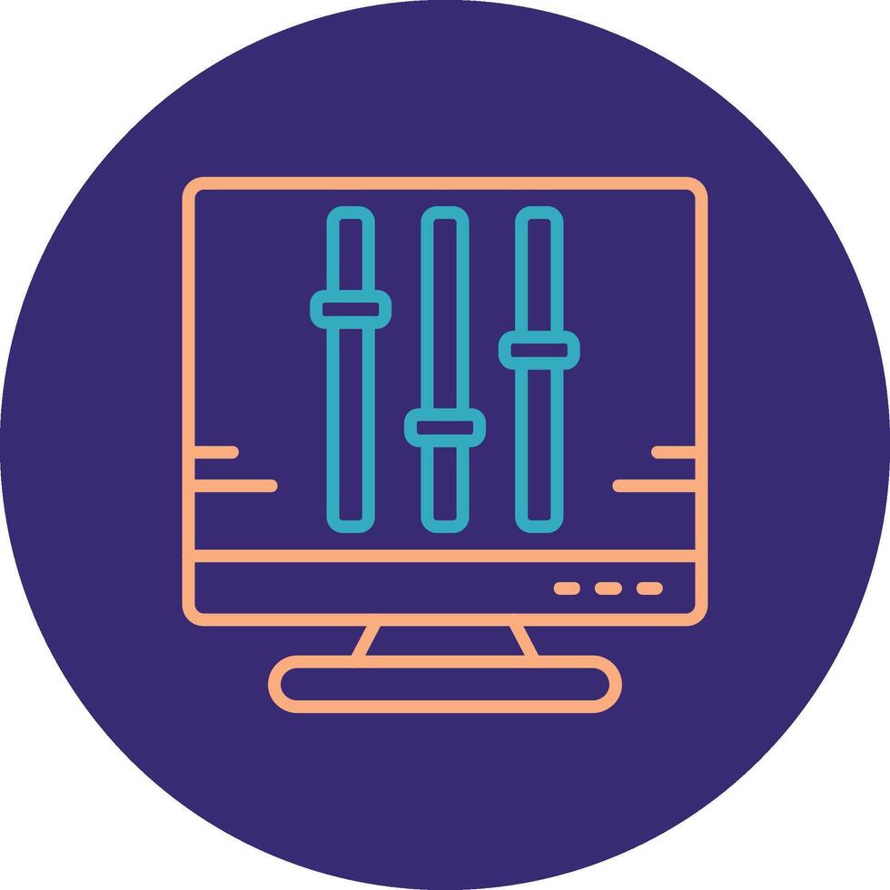 Equalization Line Two Color Circle Icon vector