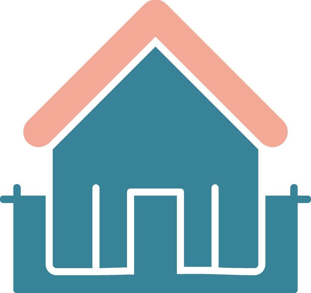 Pavilion Glyph Two Color Icon vector