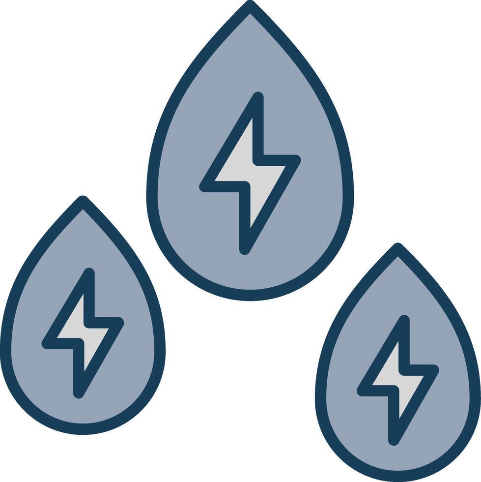 Hydro Power Line Filled Grey Icon vector
