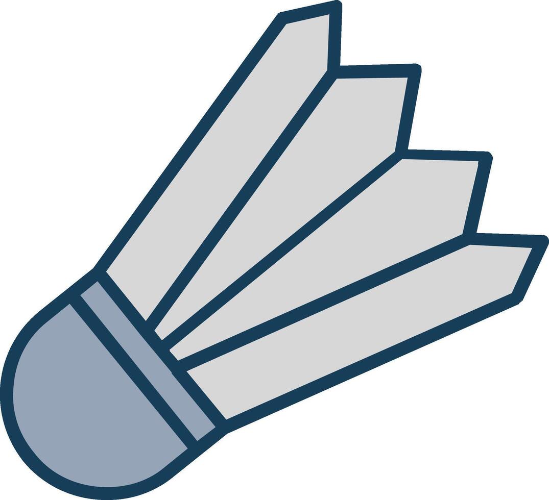 Shuttlecock Line Filled Grey Icon vector