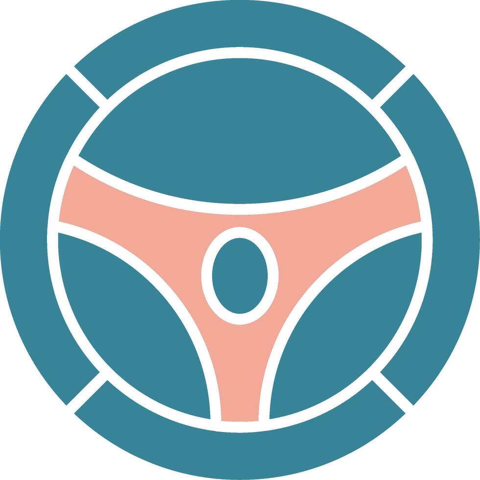 Steering Wheel Glyph Two Color Icon vector