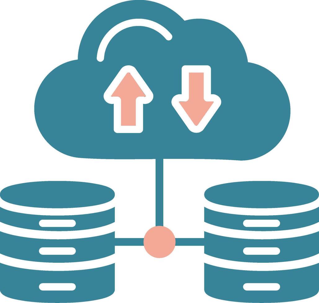 Data Network Glyph Two Color Icon vector