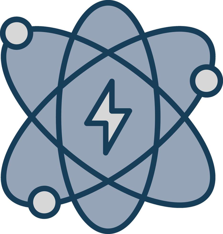 Atomic Energy Line Filled Grey Icon vector