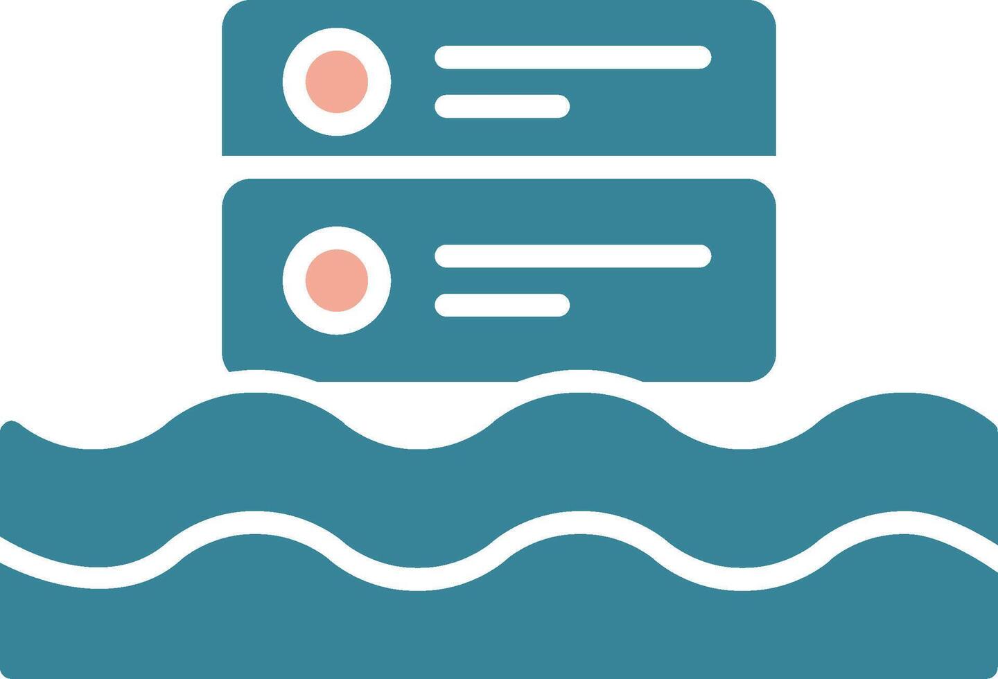 Data Lake Glyph Two Color Icon vector