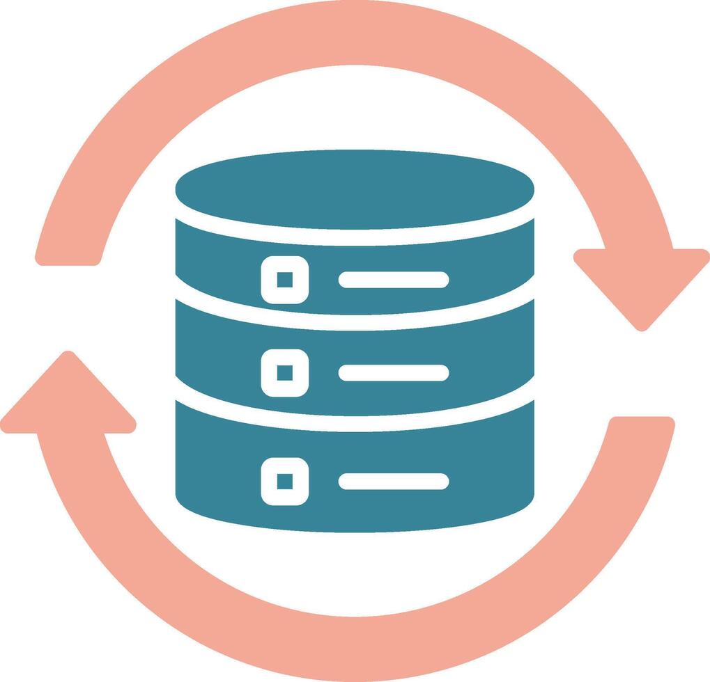 Data Synchronization Glyph Two Color Icon vector