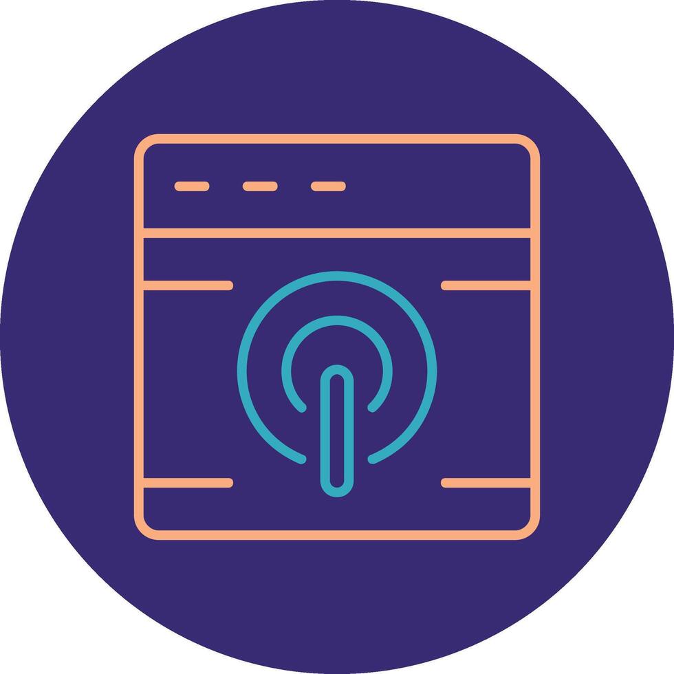 Browser Line Two Color Circle Icon vector