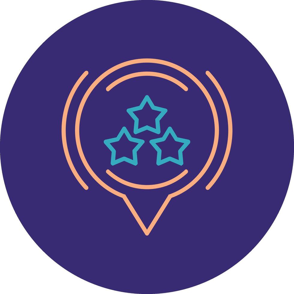 Star Line Two Color Circle Icon vector