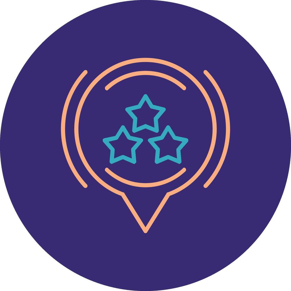 Star Line Two Color Circle Icon vector