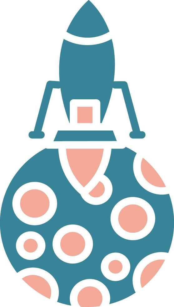 Moon Landing Glyph Two Color Icon vector