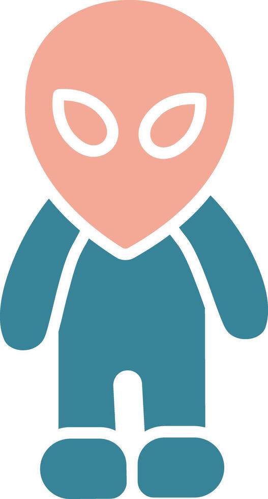 Alien Glyph Two Color Icon vector