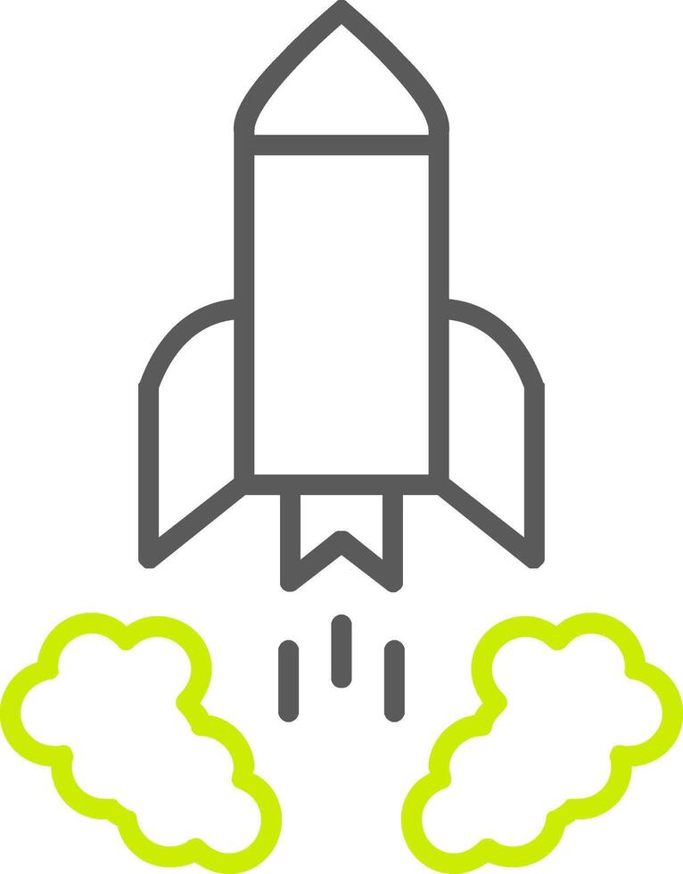 Rocket Launch Line Two Color Icon vector