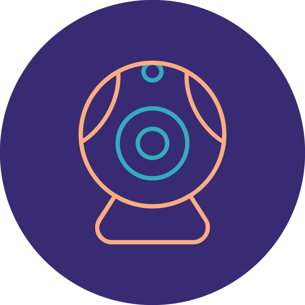 Web camera Line Two Color Circle Icon vector