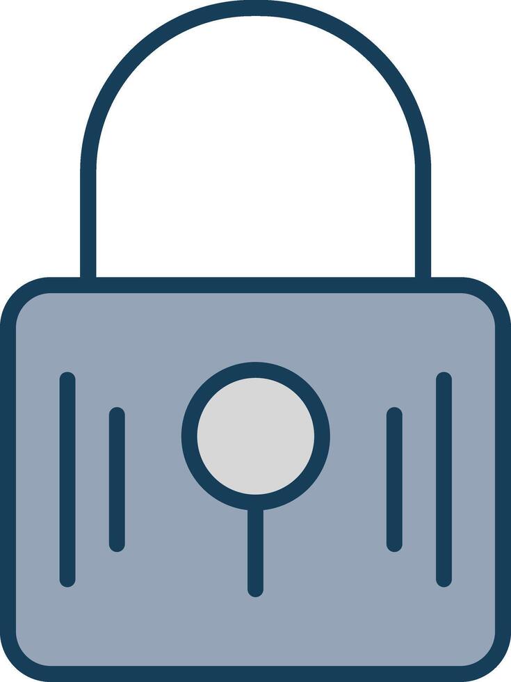 Padlock Line Filled Grey Icon vector