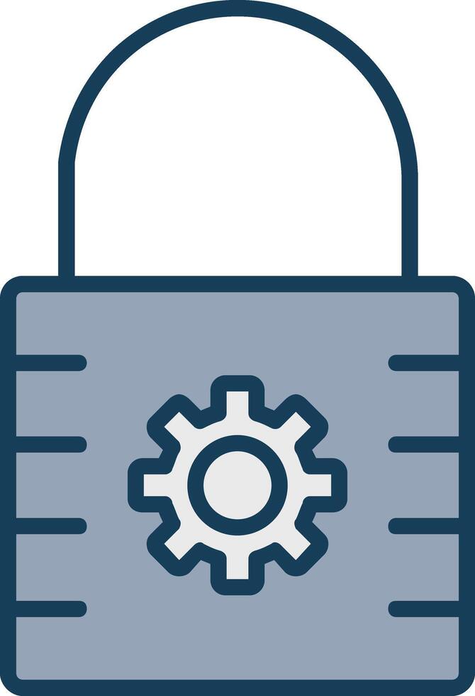 Lock Line Filled Grey Icon vector