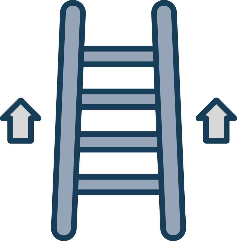 Ladder Line Filled Grey Icon vector