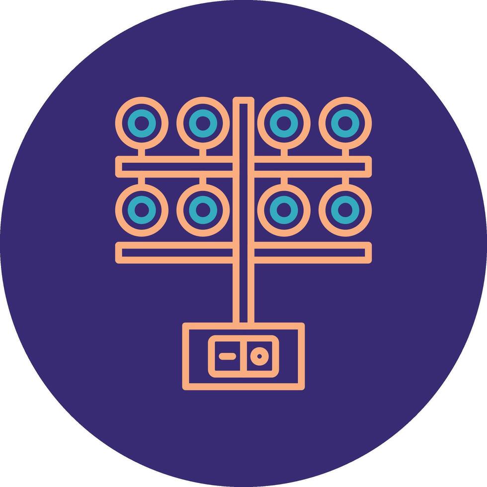Lighting Line Two Color Circle Icon vector