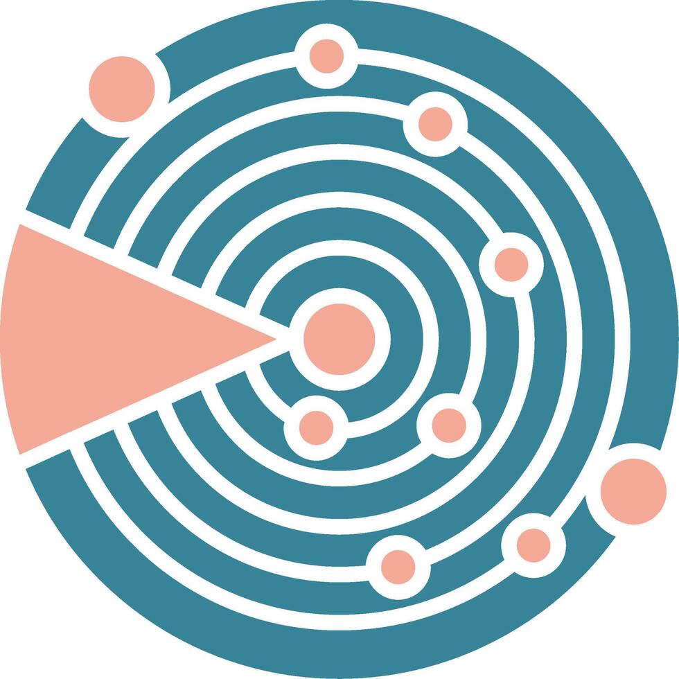 Sonar Glyph Two Color Icon vector