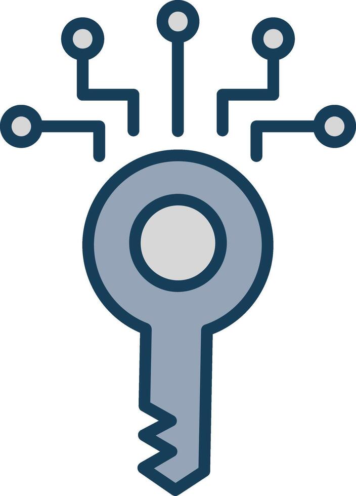 Digital Key Line Filled Grey Icon vector
