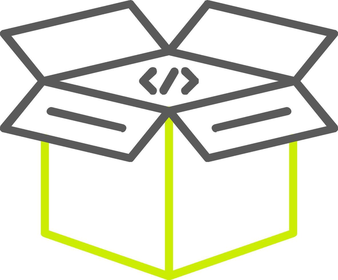 Open Box Line Two Color Icon vector