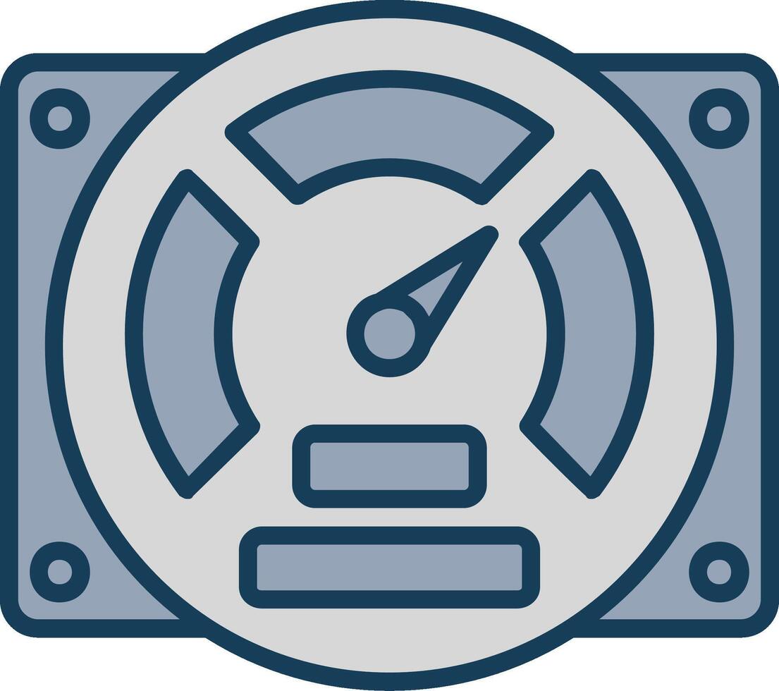 Gauge Line Filled Grey Icon vector