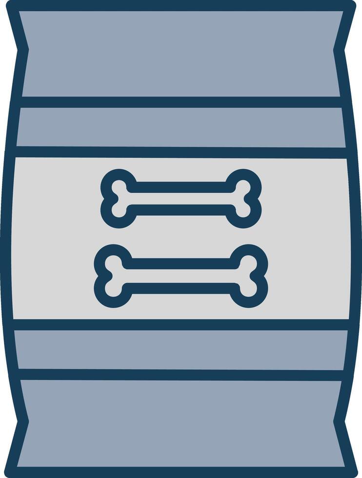 Pet Food Line Filled Grey Icon vector