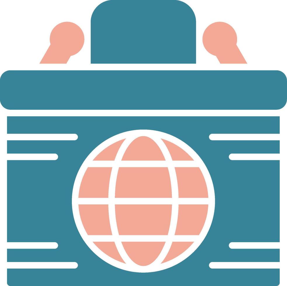 Desk Glyph Two Color Icon vector