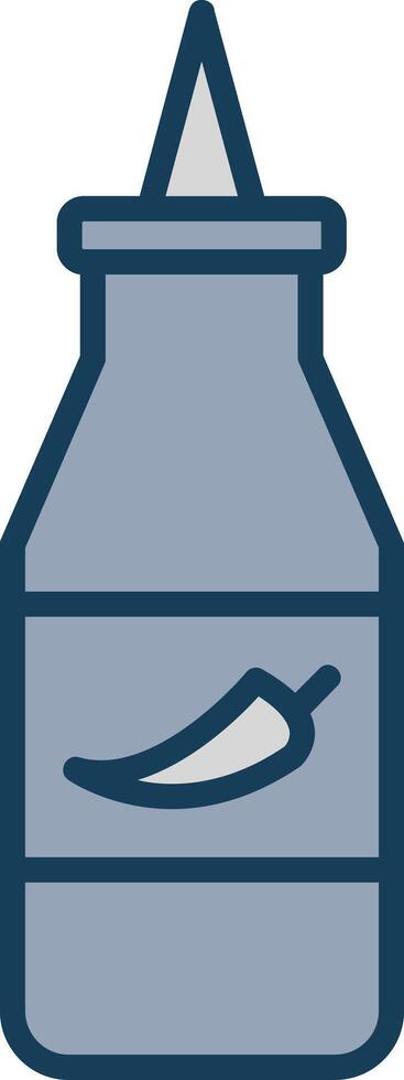 Ketchup Line Filled Grey Icon vector