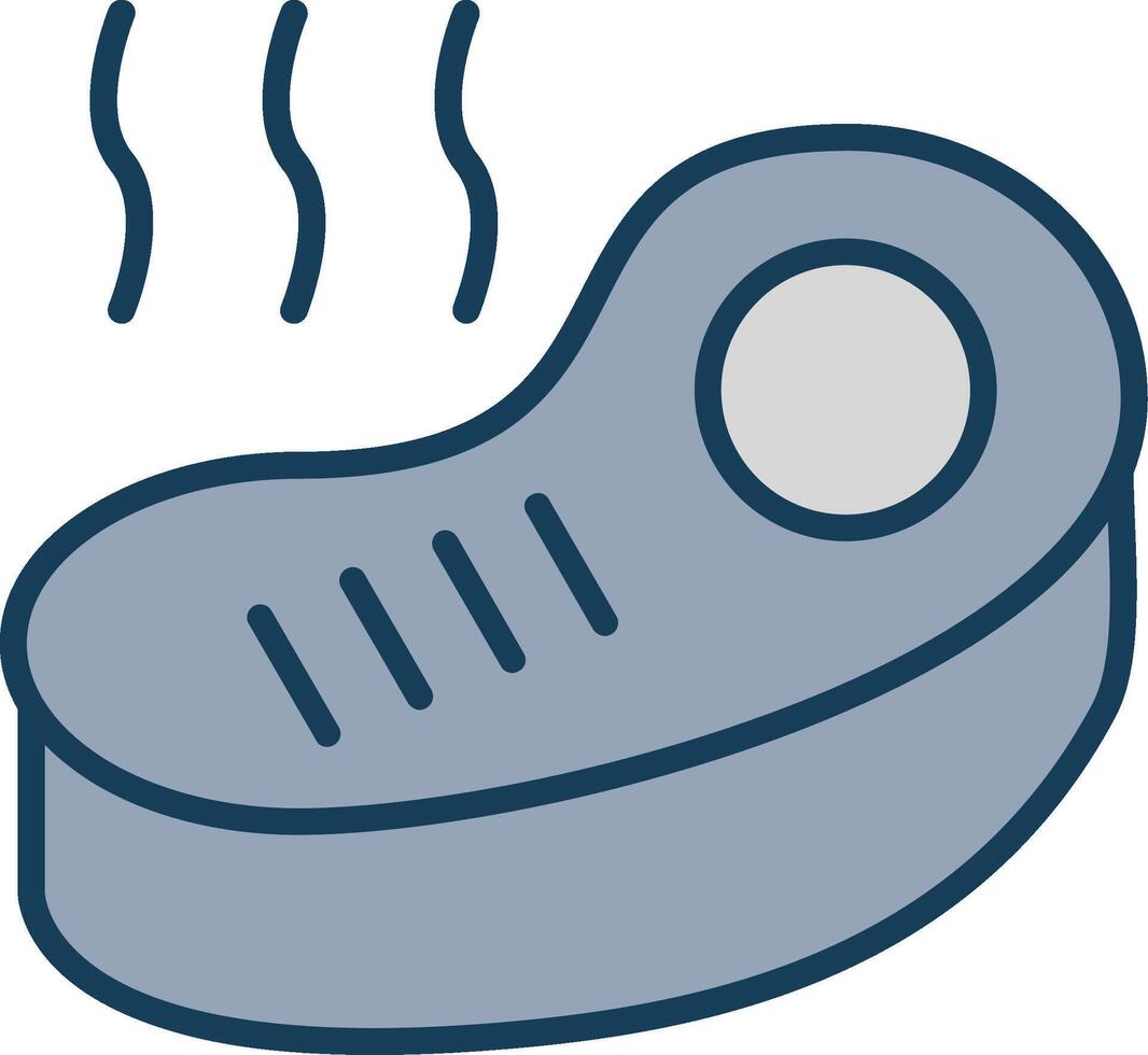 Steak Line Filled Grey Icon vector