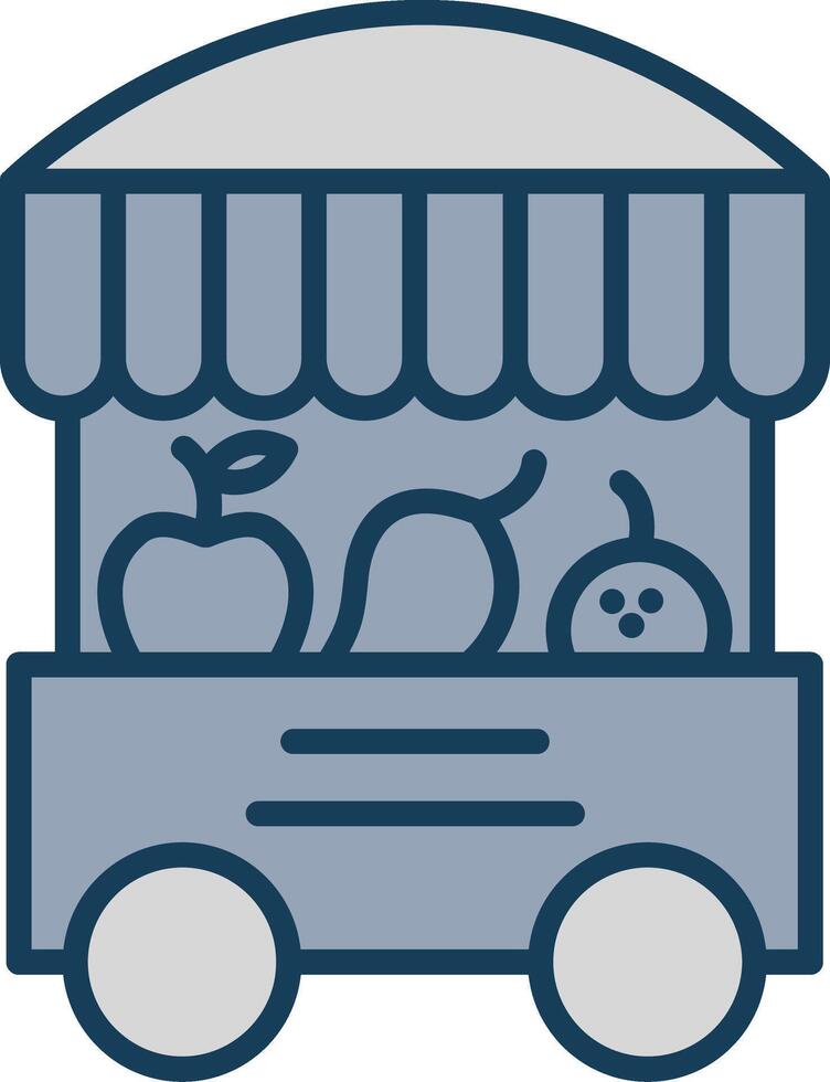 Fruit Stand Line Filled Grey Icon vector