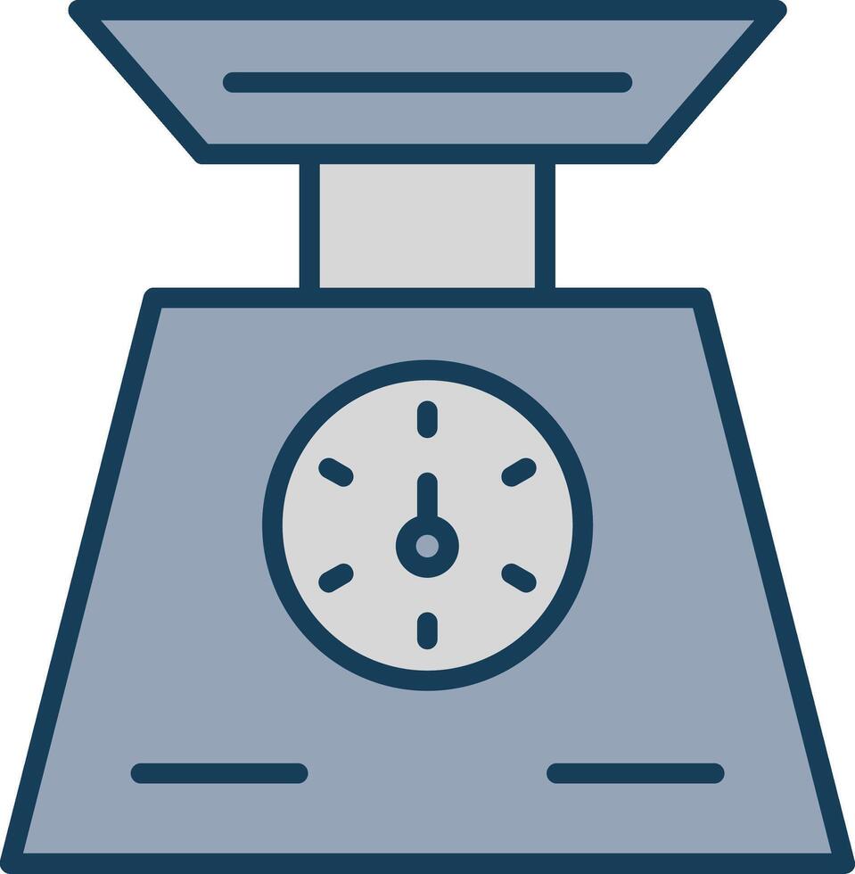 Weigh Scale Line Filled Grey Icon vector