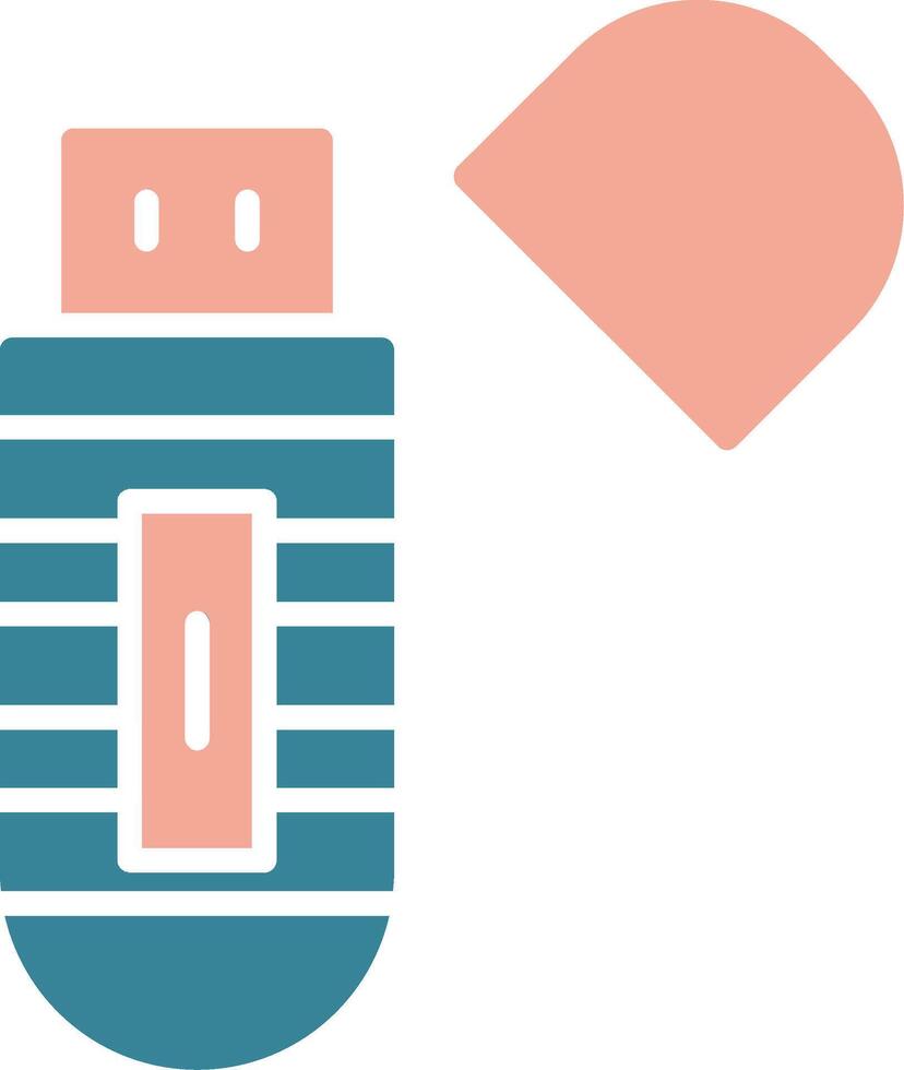 Usb Stick Glyph Two Color Icon vector