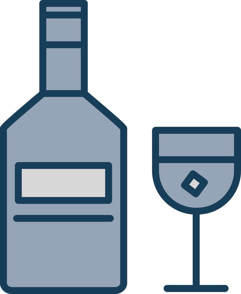 Whiskey Line Filled Grey Icon vector