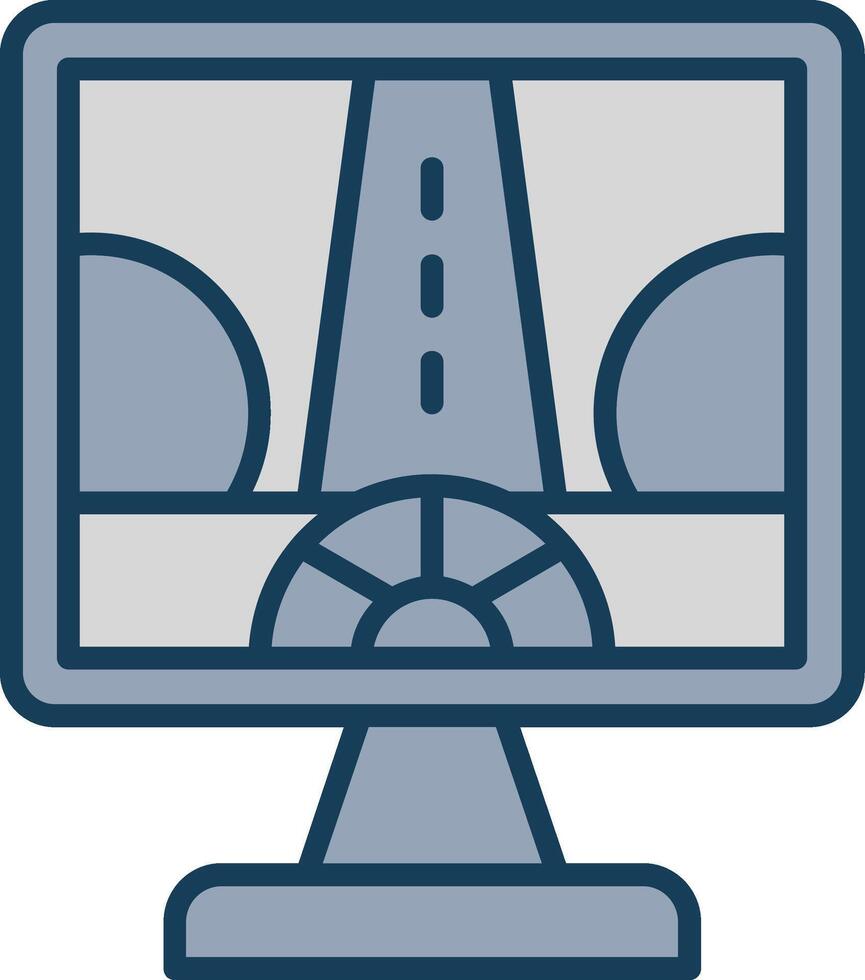 Driving Control Line Filled Grey Icon vector