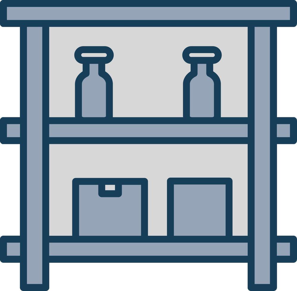 Shelves Line Filled Grey Icon vector