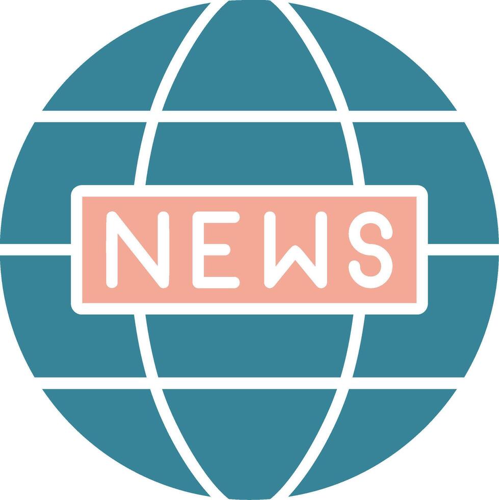 World News Glyph Two Color Icon vector