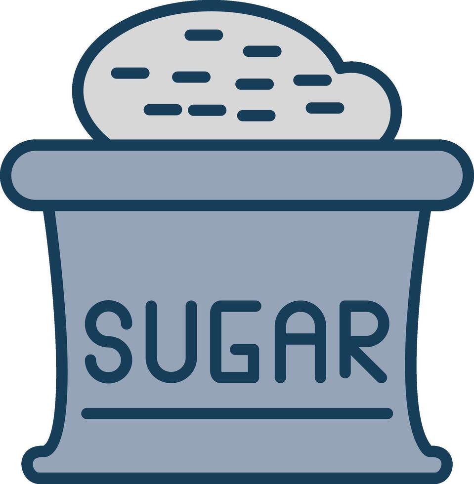 Sugar Line Filled Grey Icon vector