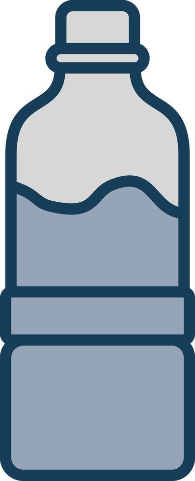 Water Bottle Line Filled Grey Icon vector