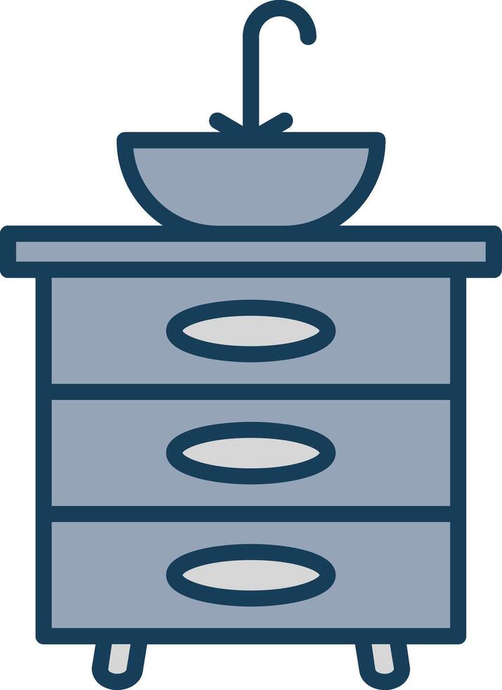 Sink Line Filled Grey Icon vector