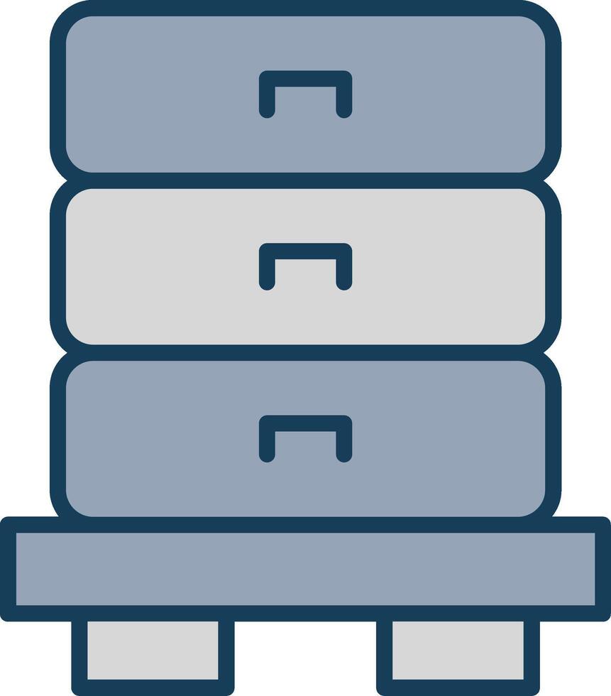 Drawer Line Filled Grey Icon vector
