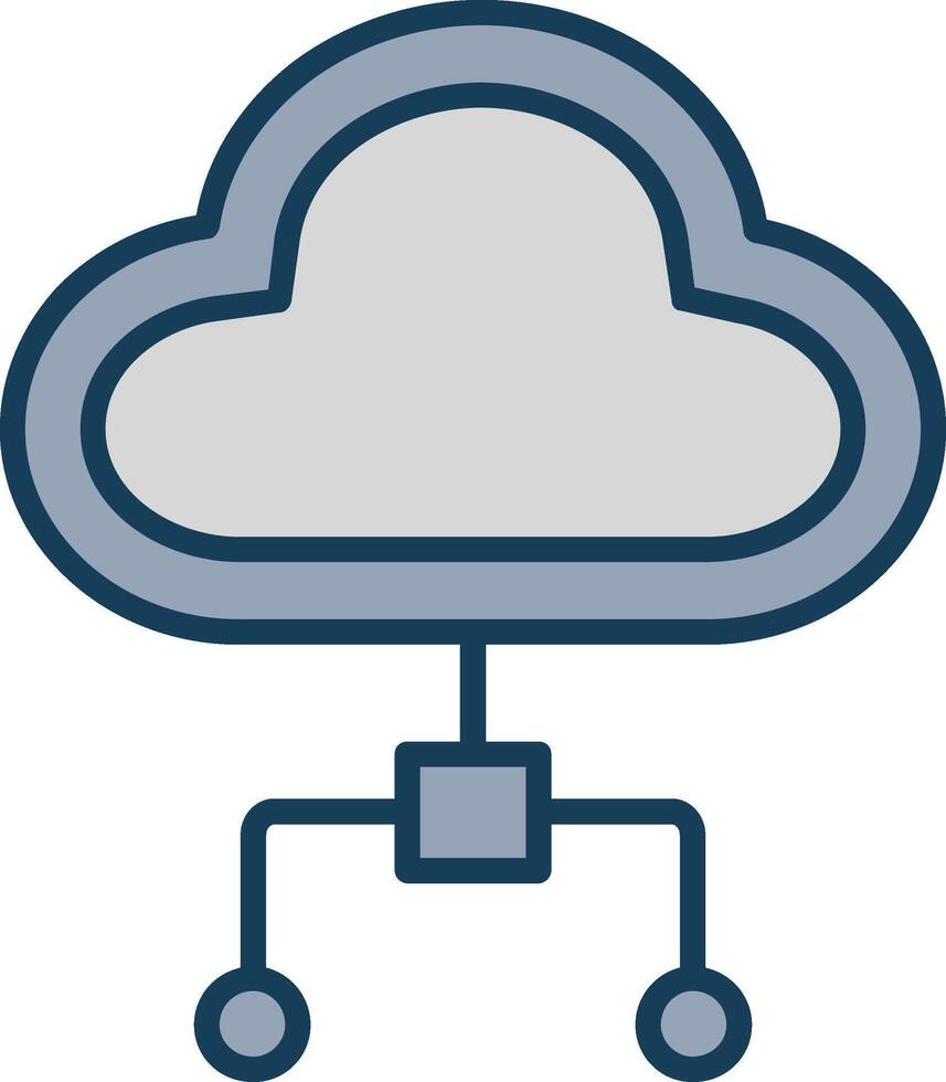 Cloud Computing Line Filled Grey Icon vector