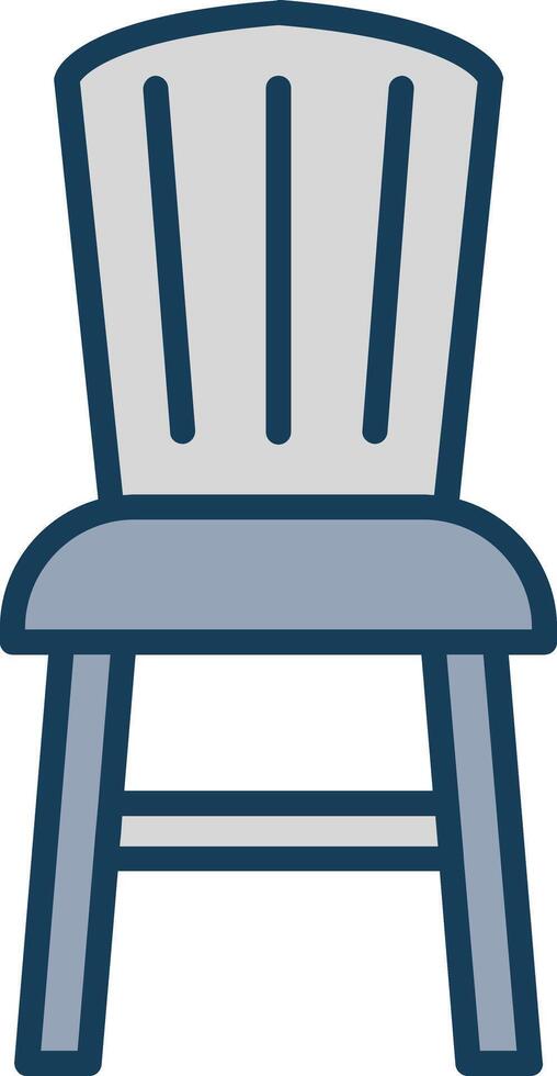 Dining Chair Line Filled Grey Icon vector