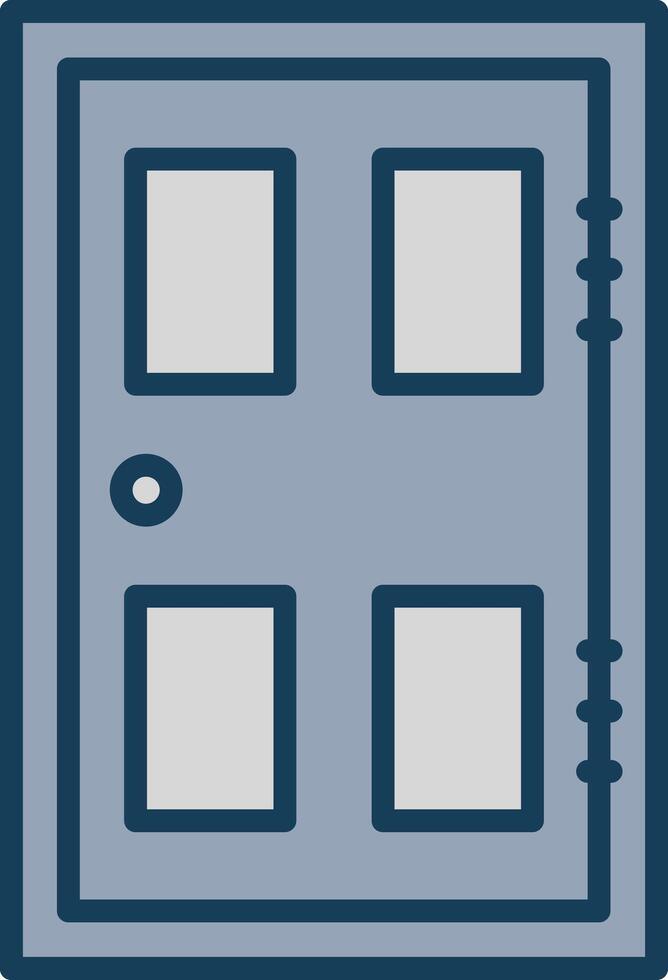 Door Line Filled Grey Icon vector