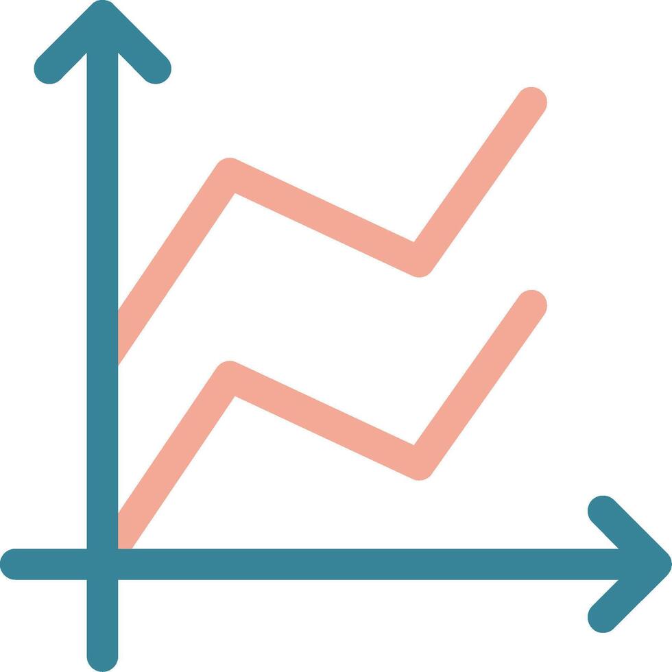 Area Graph Glyph Two Color Icon vector