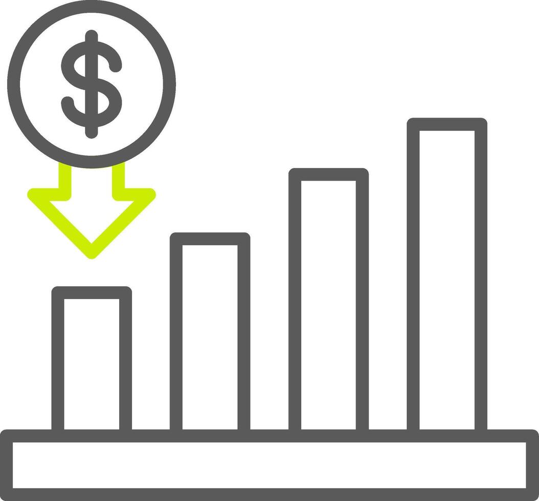 Interest Rate Line Two Color Icon vector