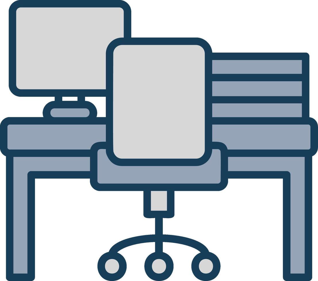Workspace Line Filled Grey Icon vector